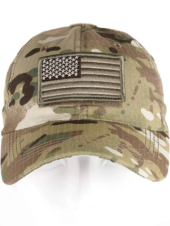 Tactical Hat with 2 Pieces Military Patches Operator OCP US Flag Cap