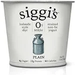 Siggis Strained Non-Fat Yogurt, Plain, 5.3 Ounce (Pack of 12)