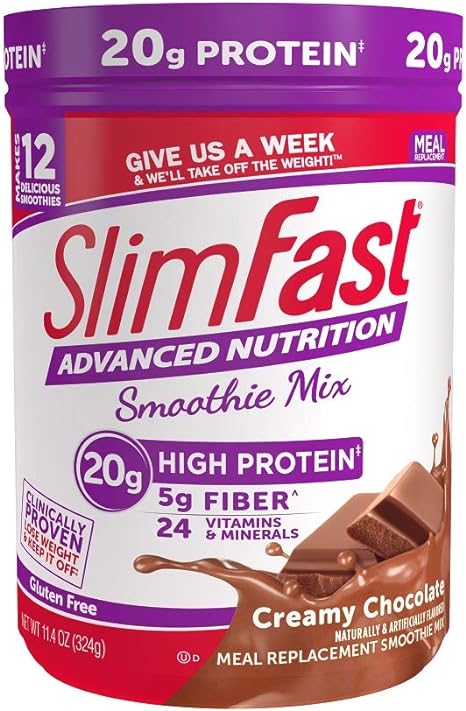 SlimFast, Rico Em Proteína, Mix De Vitaminas De Reposição De Refeições, Chocolate Cremoso, 676 G (1,49 lb)