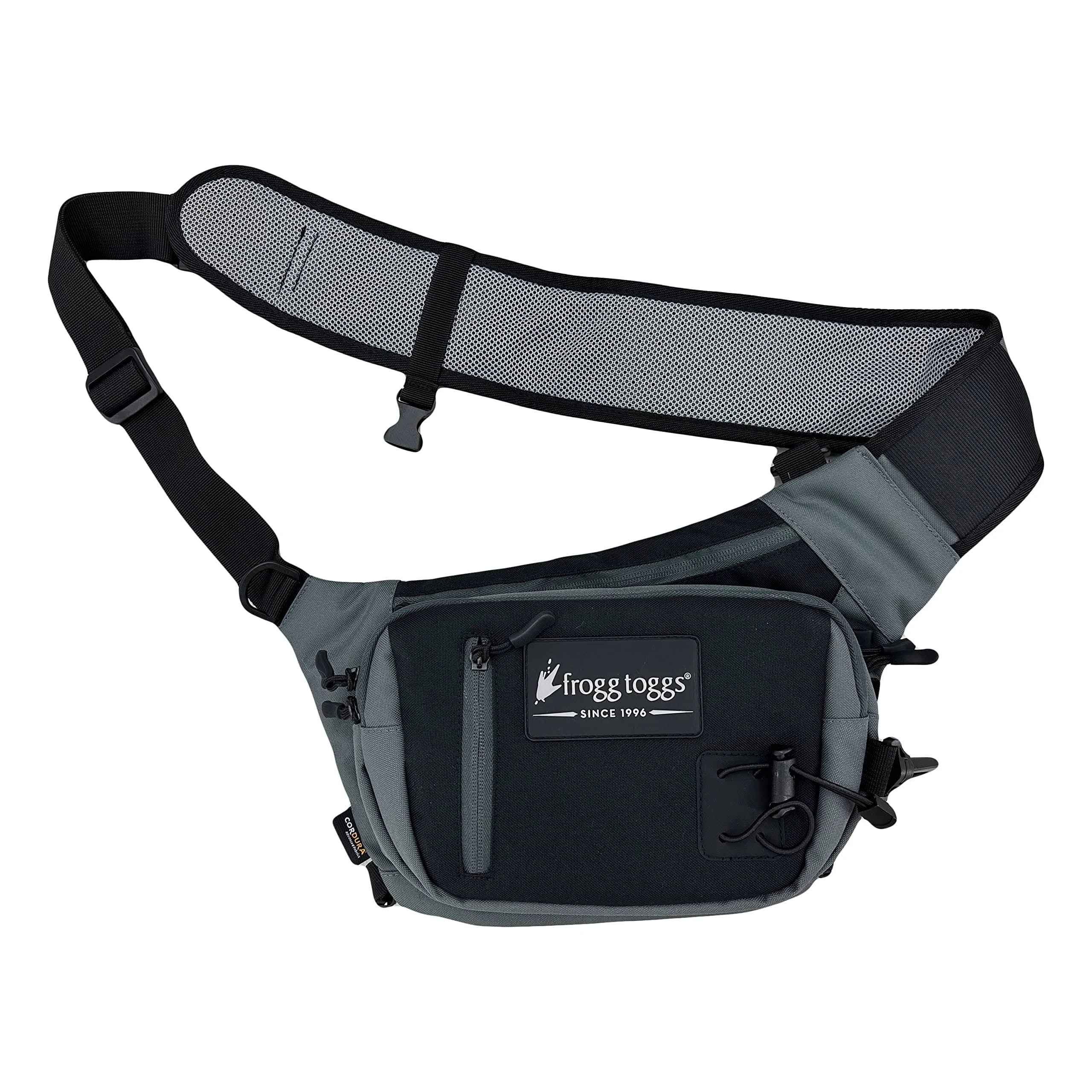 FROGG TOGGS Flats Sling Pack, Easy Hands-Free tackle storage bag with built-in Rod Support