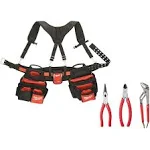 Tool Belts,Tool & Equipment Belts, Belts & Pouches,Tool Bags, Fits for Milwaukee 48-22-8120 30-53-Inch 24-Pocket Suspension Rig Contractor Work Belt Various Styles Available, Black,red