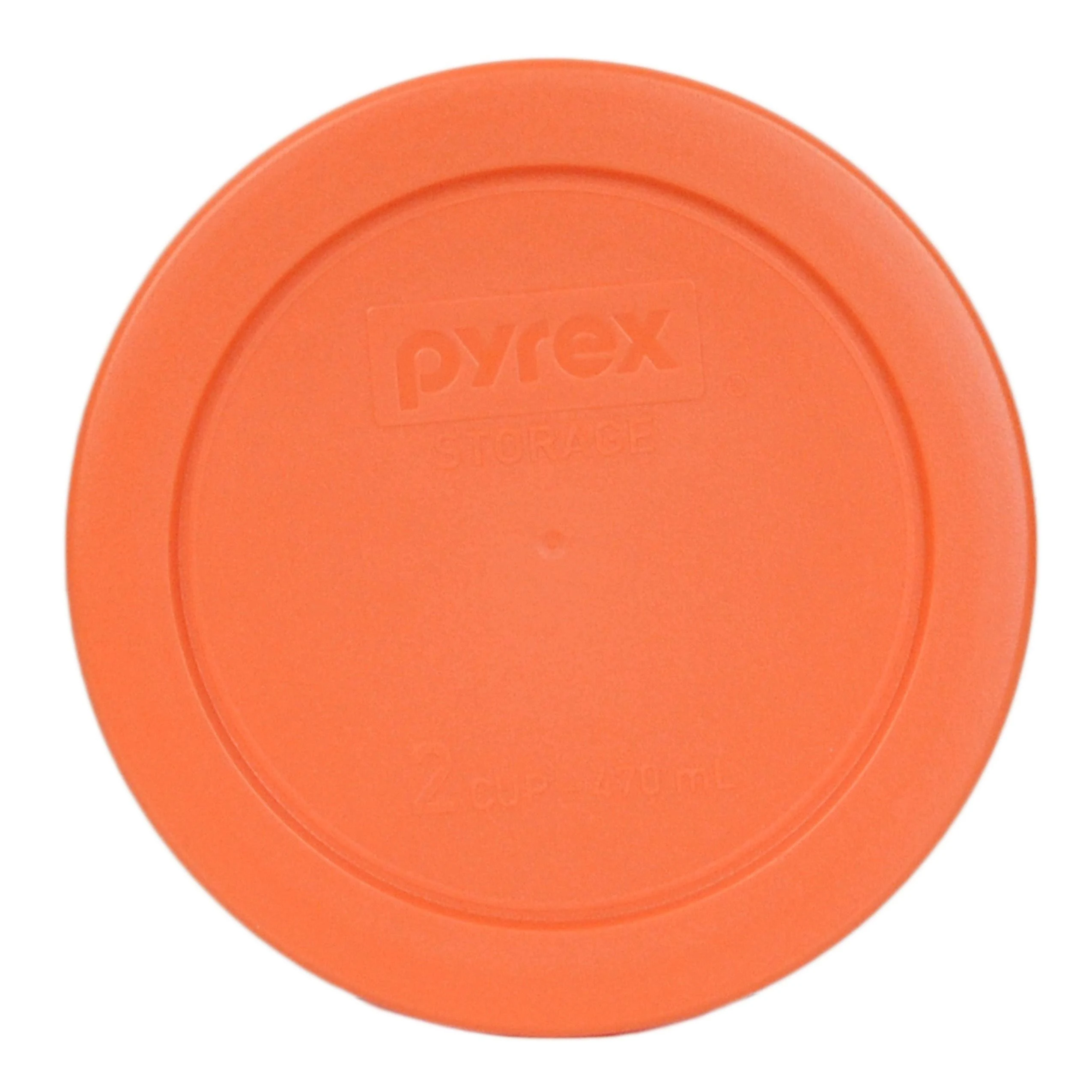 Pyrex 2 Cup Round Storage Cover #7200-PC for Glass Bowls (1, Orange)