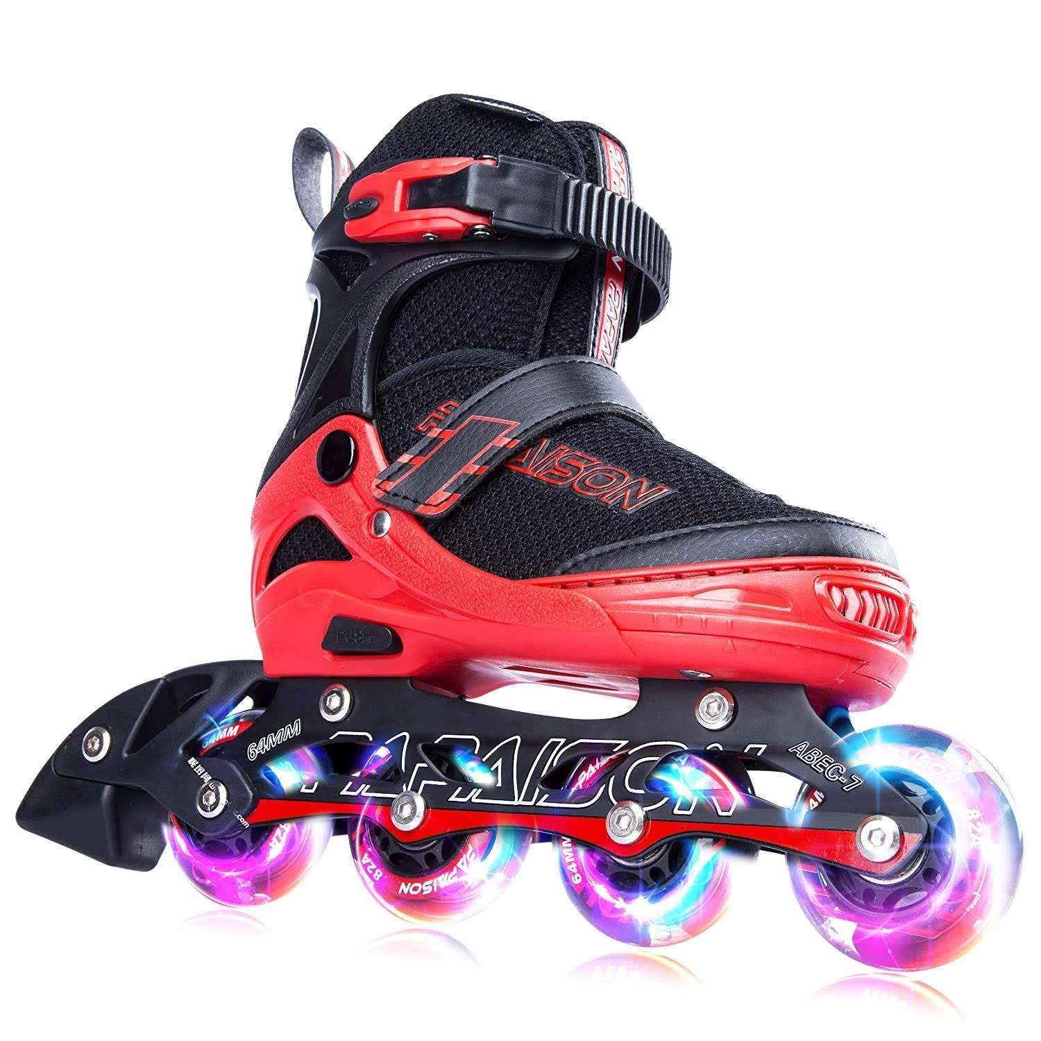 PAPAISON Adjustable Inline Skates for Kids and Adults with Full Light Up Wheels, Outdoor Roller Skates for Girls and Boys, Men and Women