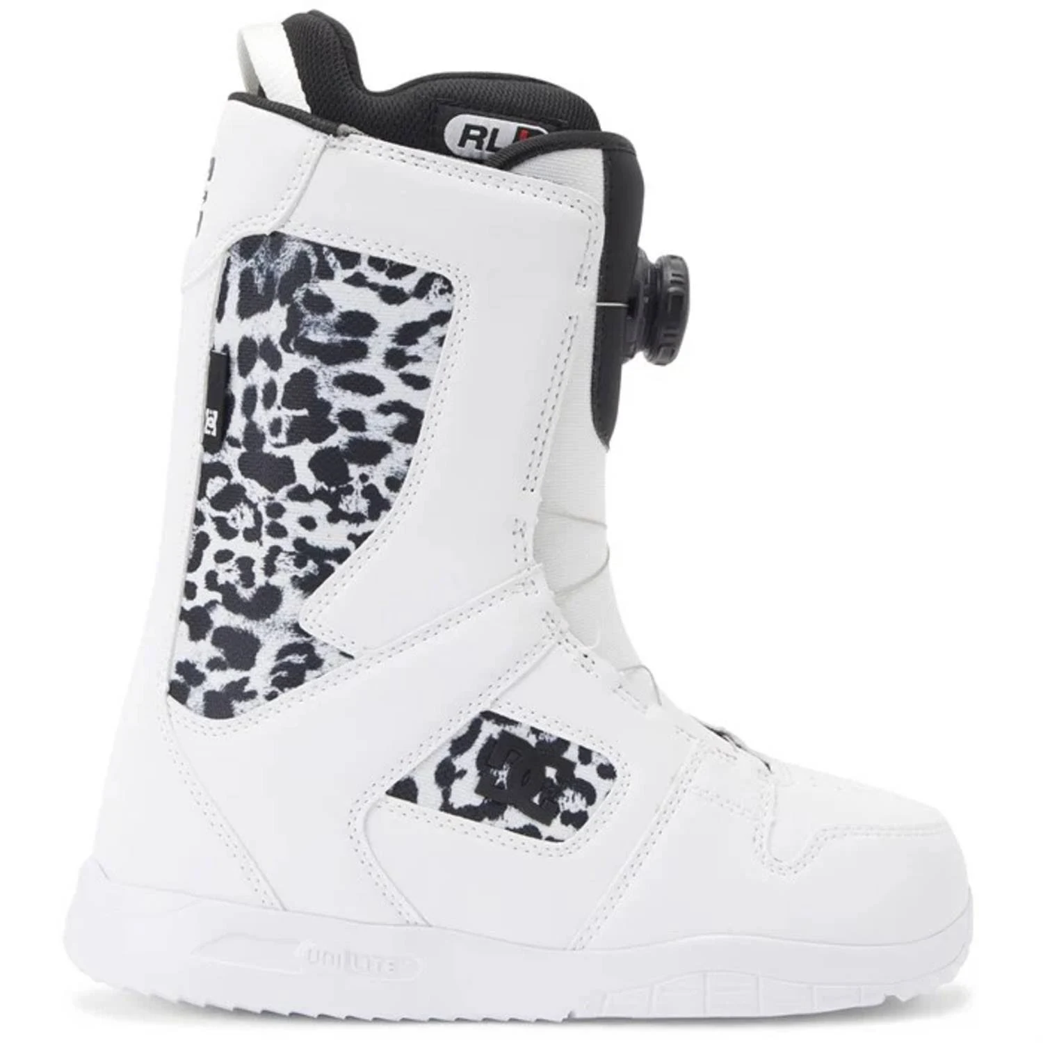 DC Women's Phase Boa Snowboard Boots, White/Snake / 9