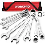 WORKPRO 8-Piece Flex-Head Ratcheting Combination Wrench Set