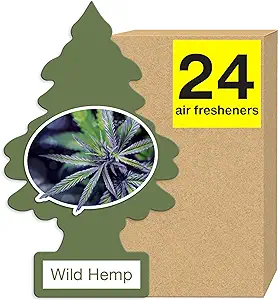 LITTLE TREES Air Fresheners Car Air Freshener. Hanging Tree Provides Long Lasting Scent for Auto or Home. Wild Hemp, 24 Air Fresheners