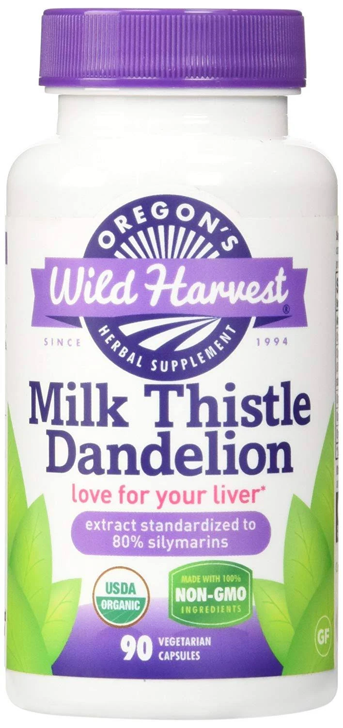 Oregons Wild Harvest Milk Thistle Dandelion, Non-GMO Vegetarian 90 capsules