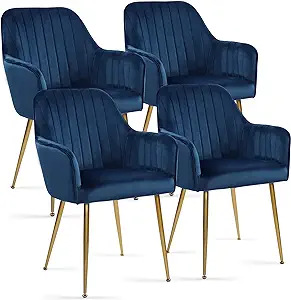 LSSPAID Velvet Dining Chairs Set of 4, Velvet Accent Chair, Living Room Chair ...