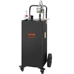 VEVOR Fuel Caddy Fuel Storage Tank 35 Gal 4 Wheels with Manuel Pump Black SYJYCHSGJL435AHJVV0