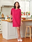 Plus Size - Women's Comfort Knit Solid Color Cotton Short-Sleeve Shortie ...