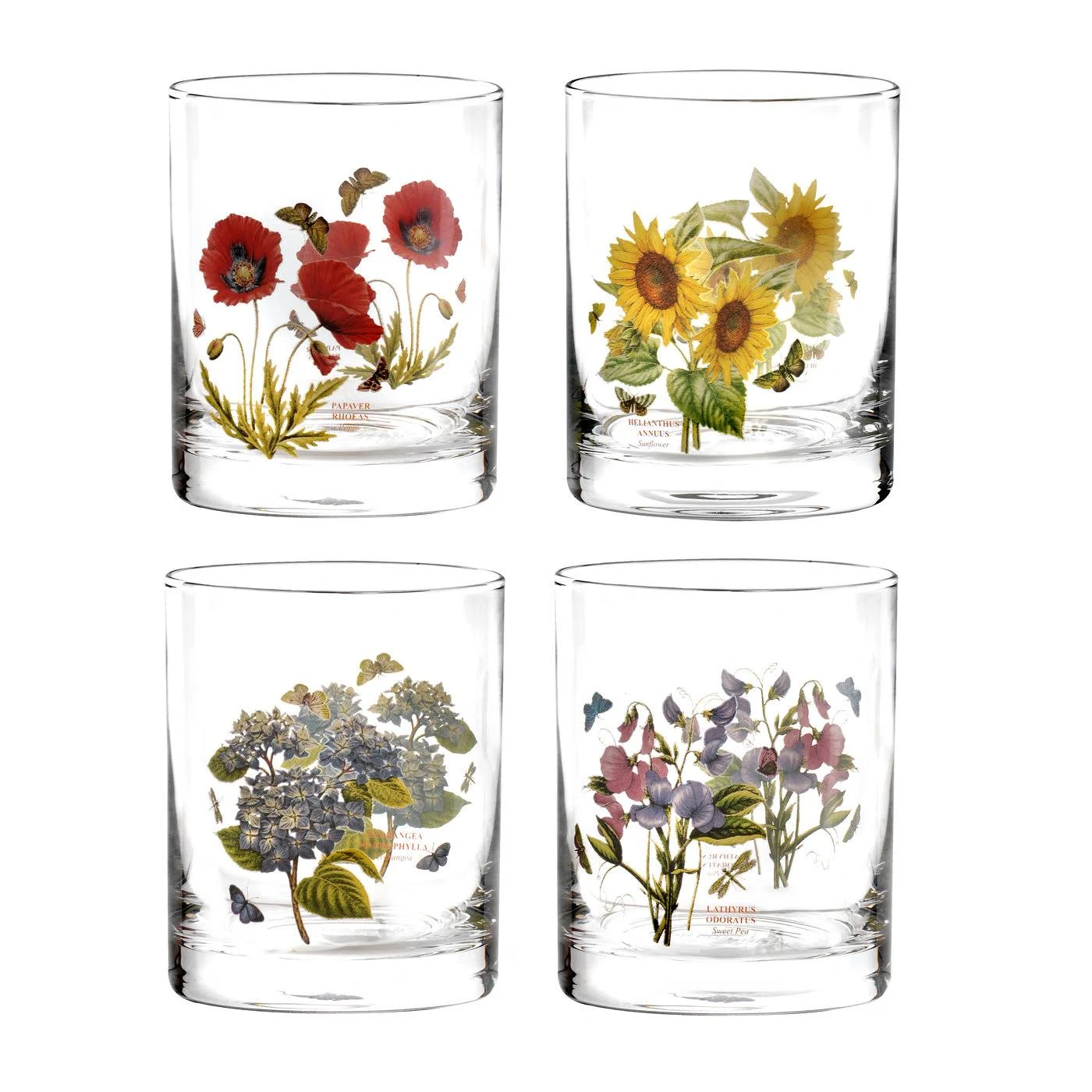 Portmeirion Botanic Garden Double Old Fashioned Glasses  Set of 4 NIB