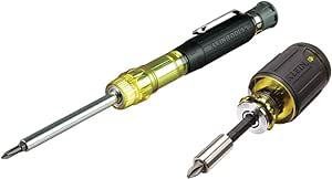 Klein Tools 80037 Screwdriver Tool Set, Multi-Bit Pocket Precision Screwdriver and Adjustable Length Stubby Screwdriver, 2-Piece