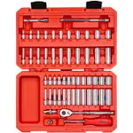 TEKTON 1/4 Inch Drive 12-Point Socket and Ratchet Set, 55-Piece (5/32-9/16 in., 4-14 mm) | SKT05302