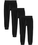 The Children's Place Boys Fleece Jogger Pants 3-Pack | Size Xs (4) | Black | 100% Cotton