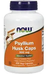 Now Psyllium Husk Caps, 500 mg, Veg Capsules - 200 capsules