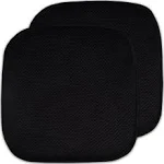 Sweet Home Collection 2 Pack Memory Foam Honeycomb Nonslip Back 16" x 16" Chair/Seat Cushion Pad, Black