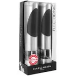 Cole & Mason Richmond Electronic Salt & Pepper Mill Gift Set - One-Button Electric Spice Grinder with Large Grinding Chamber - Requires 6 AAA Batteries - Hand Wash Kitchen Tool - Stainless Steel