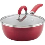 Rachael Ray 3 qt. Create Delicious Aluminum Nonstick Everything Pan - Red Shimmer