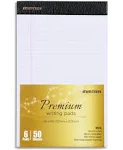 Office Legal Pads - ((BASIC WHITE 6Pk, 5In X 8In, NARROW RULED)) - 50 Sheets per