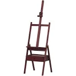 MEEDEN Studio H-Frame Easel with Art Supply Storage Drawer - Adjustable (60"~75") Wood Easel Stand for Artists, Adults and Students, Holds Canvas Art up to 35" - Deep Walnut