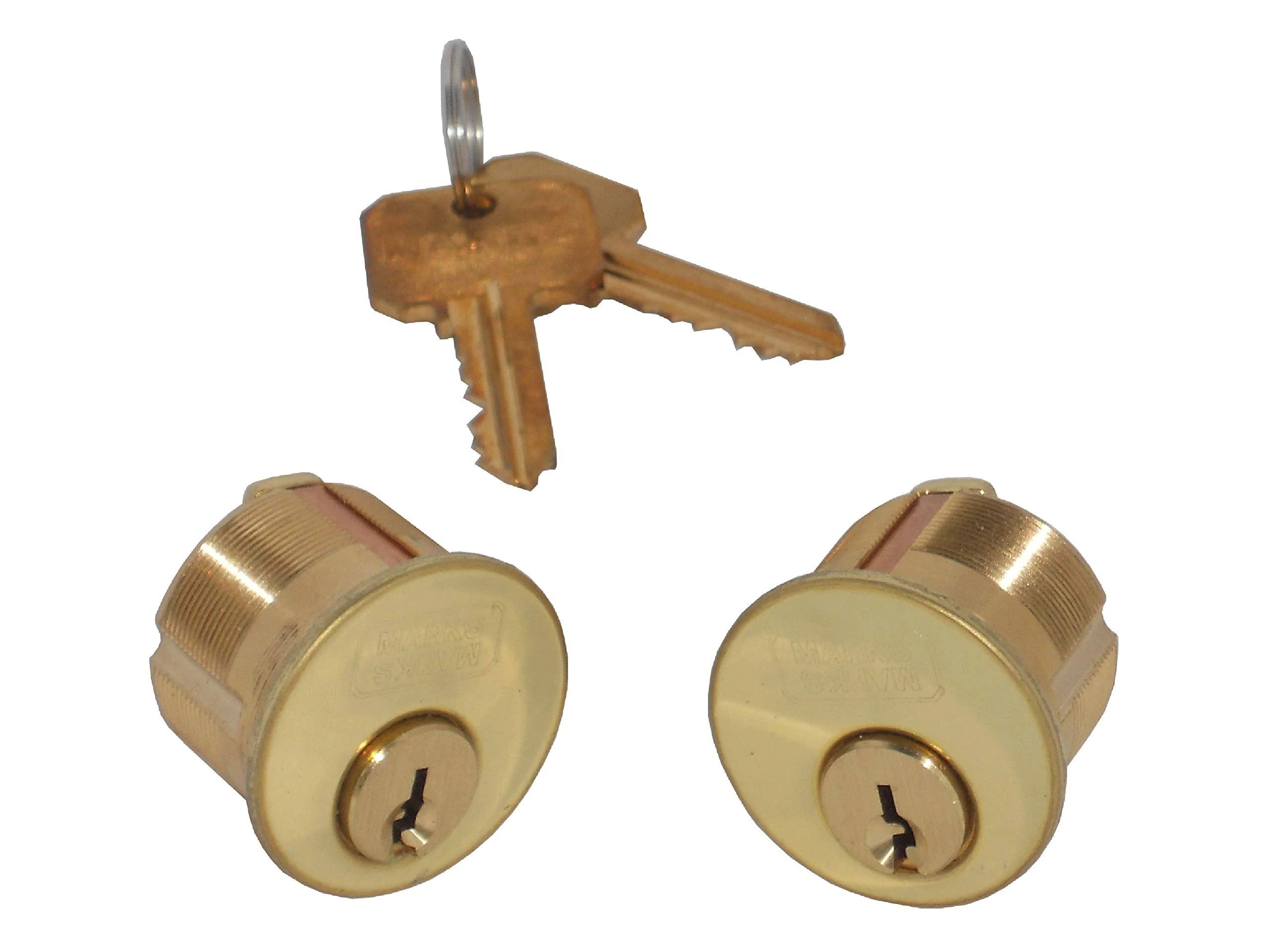 Marks Keyed Alike Pair of 15/16" Mortise cylinders for Iron gate Doors