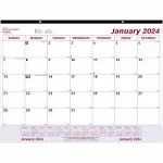 2024 Brownline 22 x 17 Monthly Desk Pad Calendar, White/Maroon (C1731V)