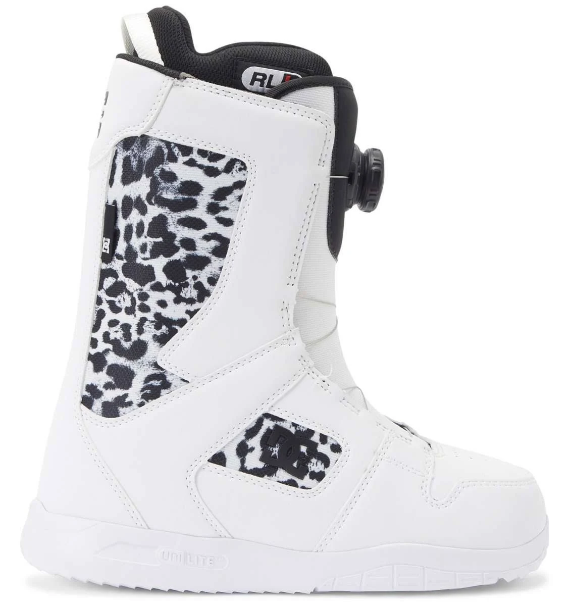 DC Women's Phase Boa Snowboard Boots, White/Snake / 9