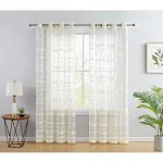 HLC.ME Broadway Stripe Decorative Sheer Light Filtering Grommet Window Treatment Curtain Panels Bedroom - Set of 2 Panels