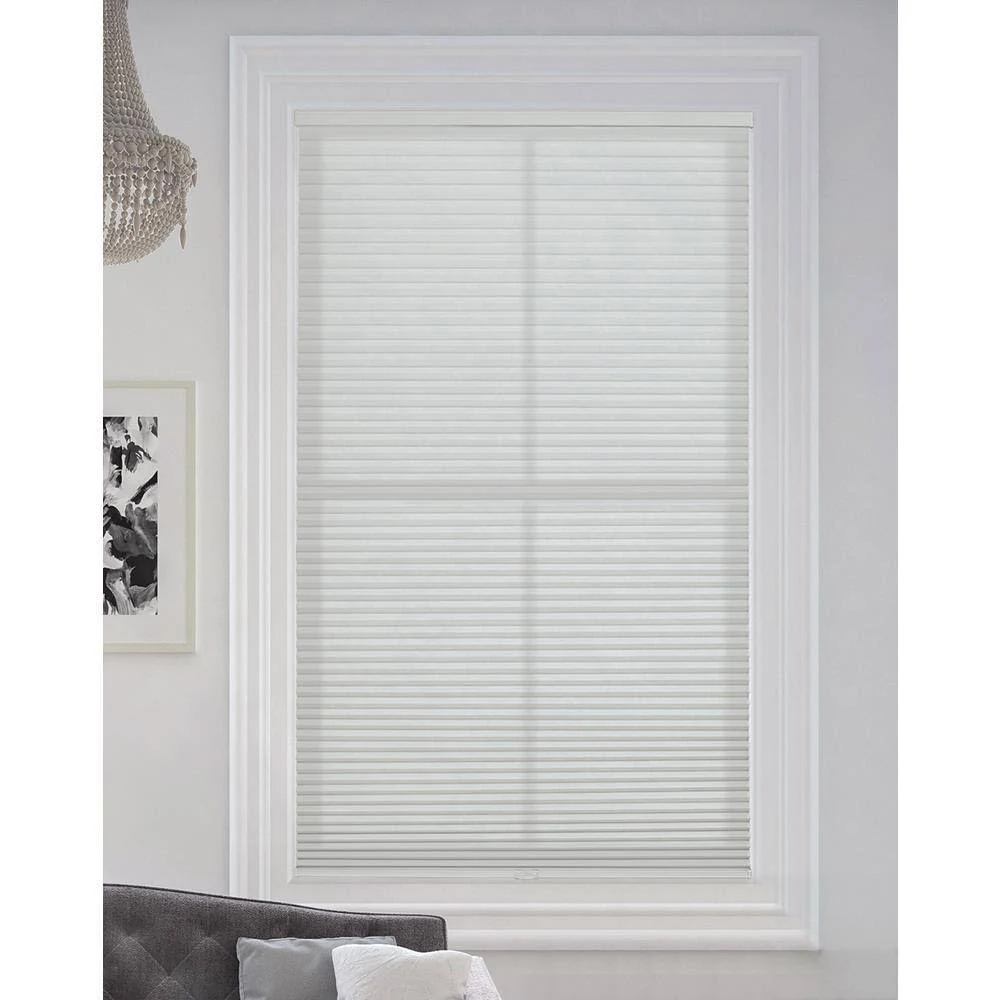 Blindsavenue Cordless Light Filtering Cellular Honeycomb Shade, 9/16" Single Cell, White - 20.5" W x 48" H