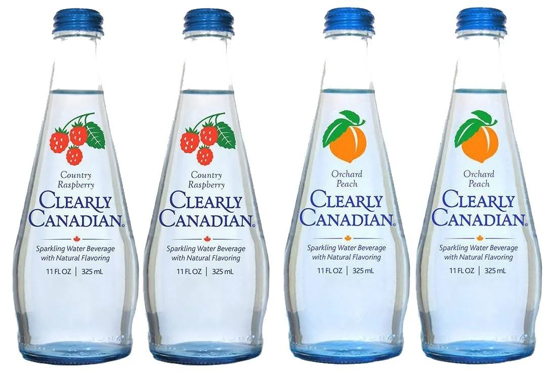 Clearly Canadian Sparkling Water 4-pack sampler (2 Country Raspberry, 2 Orcha...