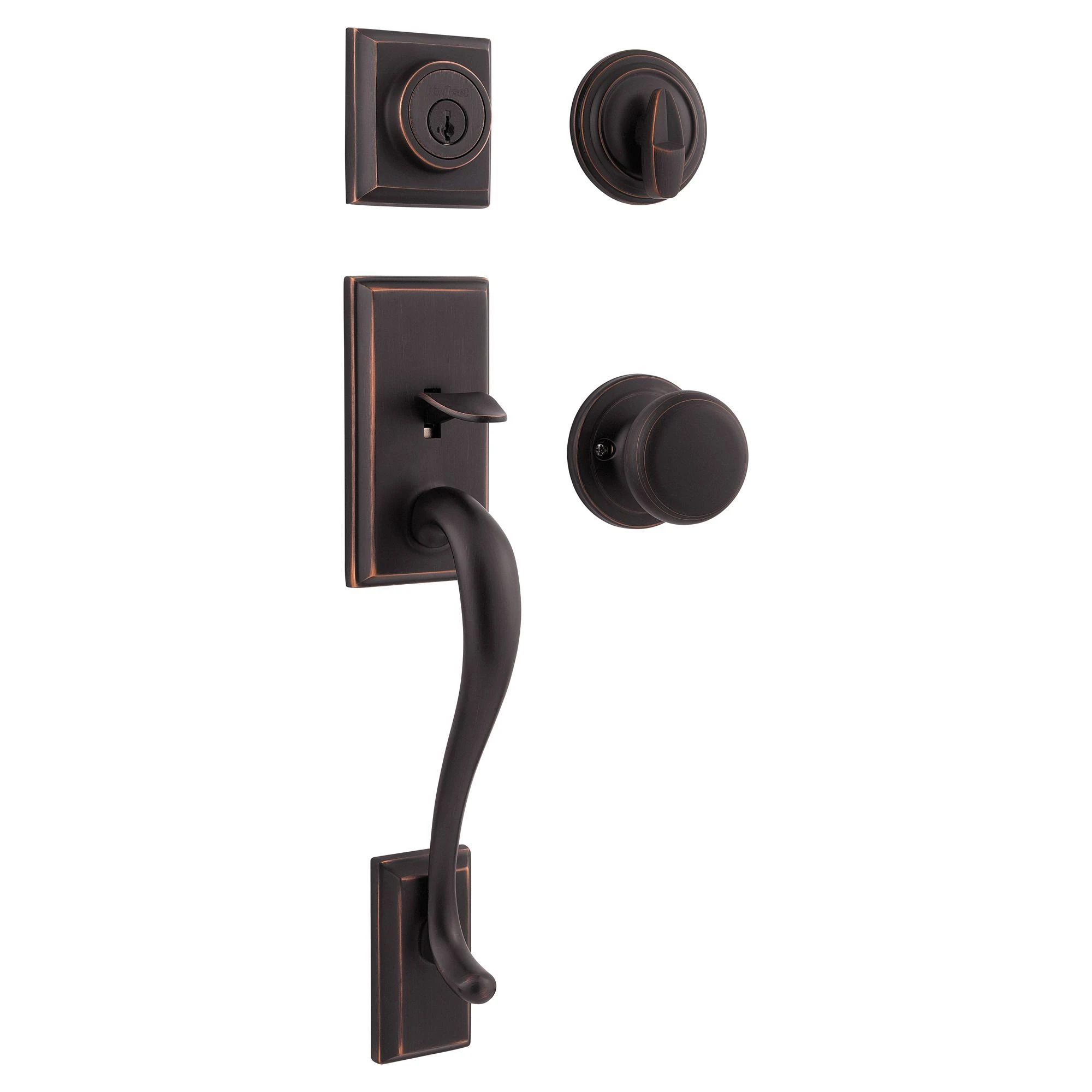 Kwikset Locks - Signature Hawthorne SmartKey Venetian Bronze Single-Lock Keyed Entry Door Handleset