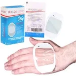 Transparent Film Dressing, 2 3/8" X2 3/4" Box of 100 Waterproof Wound Bandage Adhesive Patches, Post Surgical Shower O