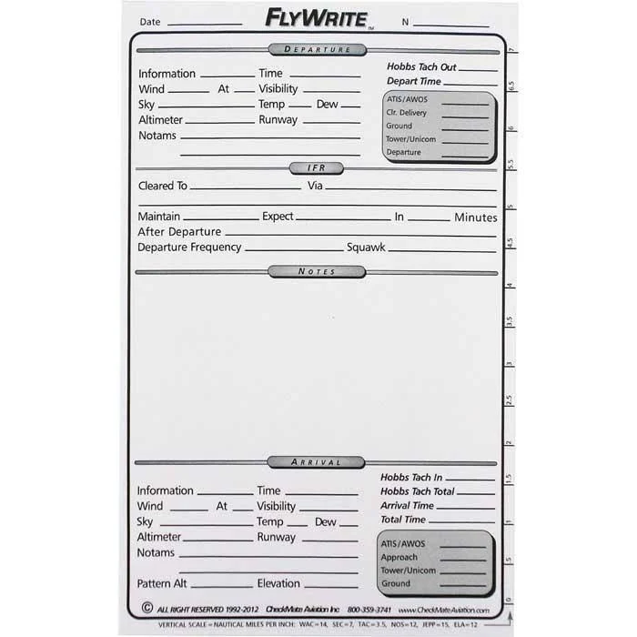 Checkmate FlyWrite Cockpit Writing Pad, White