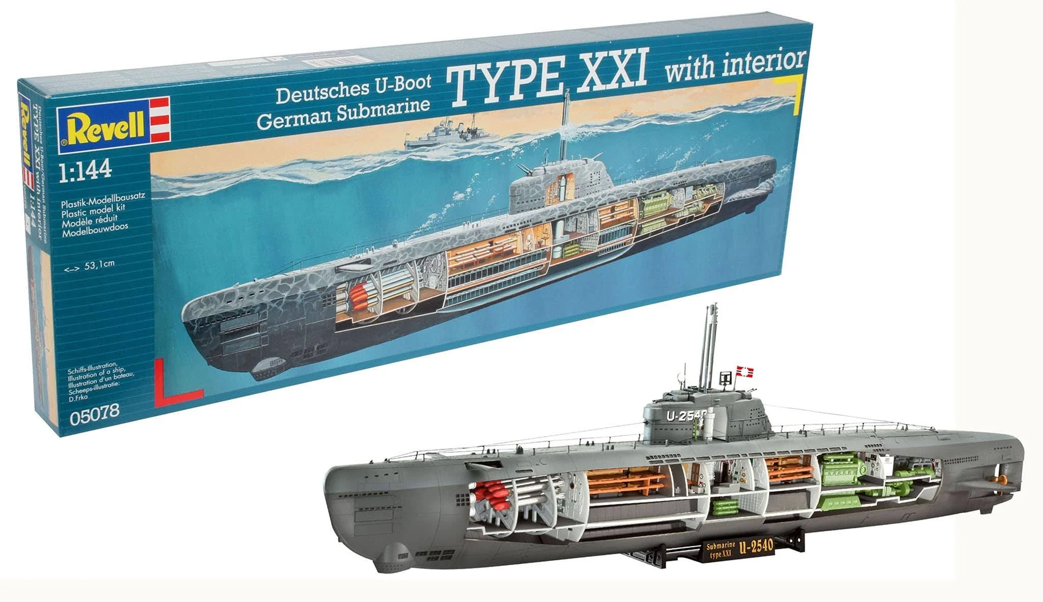 NOB Revell 05078 - 1/144 German u Boat Type Xxi W/ Interior- New [ U15(REVELL)]