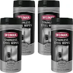 Weiman Stainless Steel Wipes - 30 / Canister - 4 / Carton - White