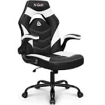 Neo Chair N-gen Comfortable Adult Gaming Chair with Flip-Up Armrest, Faux Leather, White