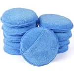 Car Care Microfiber Wax Applicator Pads with Finger Pocket for Any Cars, Truck, Boat, Motorcycle and RV. Wax Applicator Foam Sponge (Blue, 5" Diameter, Pack of 10)