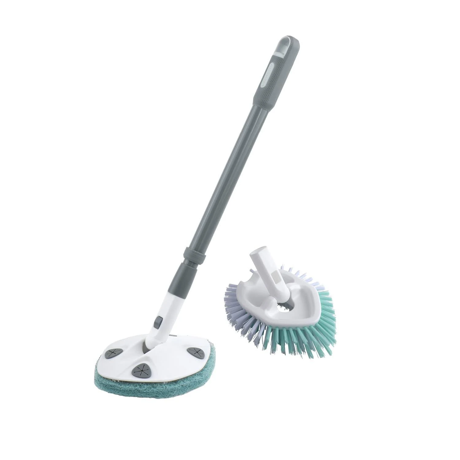 Casabella Tub and Tile Brush with 28" Extendable Handle and Scrubber Pad Attachment