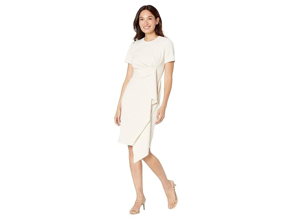 Maggy London Womens Gathered Office Sheath Dress Ivory 10