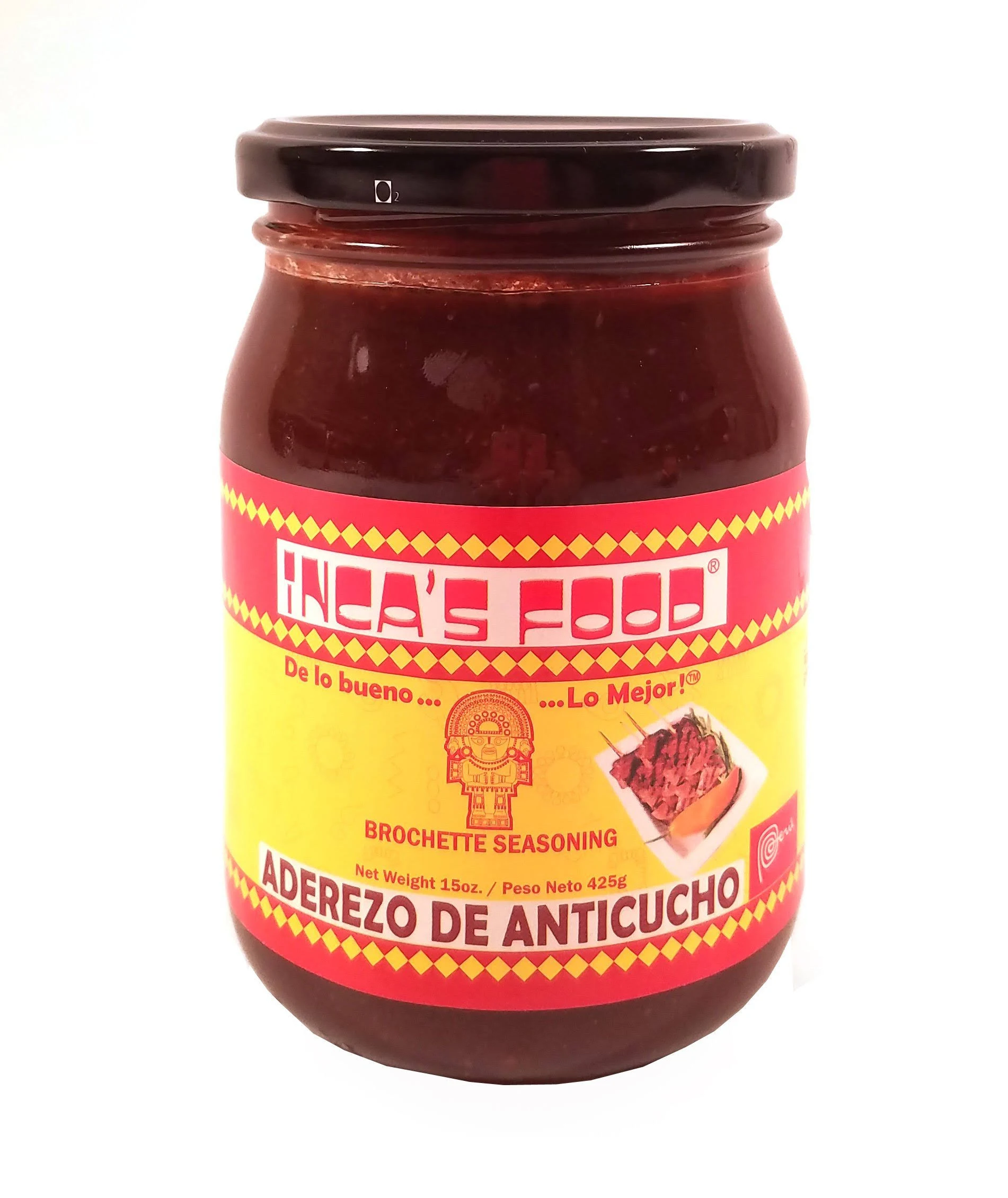 Inca's Food Aderezo De Anticucho/brochette Seasoning 15oz (Single Jar) - Product of Peru