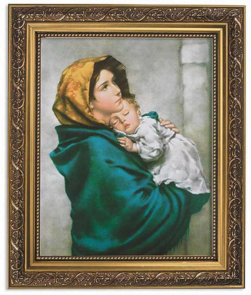 Gerffert Christian Wall Décor Ornate Gold Framed Artwork, 11 x 13-Inch, Ferruzzi - Madonna of The Streets