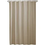 Maytex Soft Microfiber Water Repellent Fabric, Linen, Shower Curtain Liner, Beige