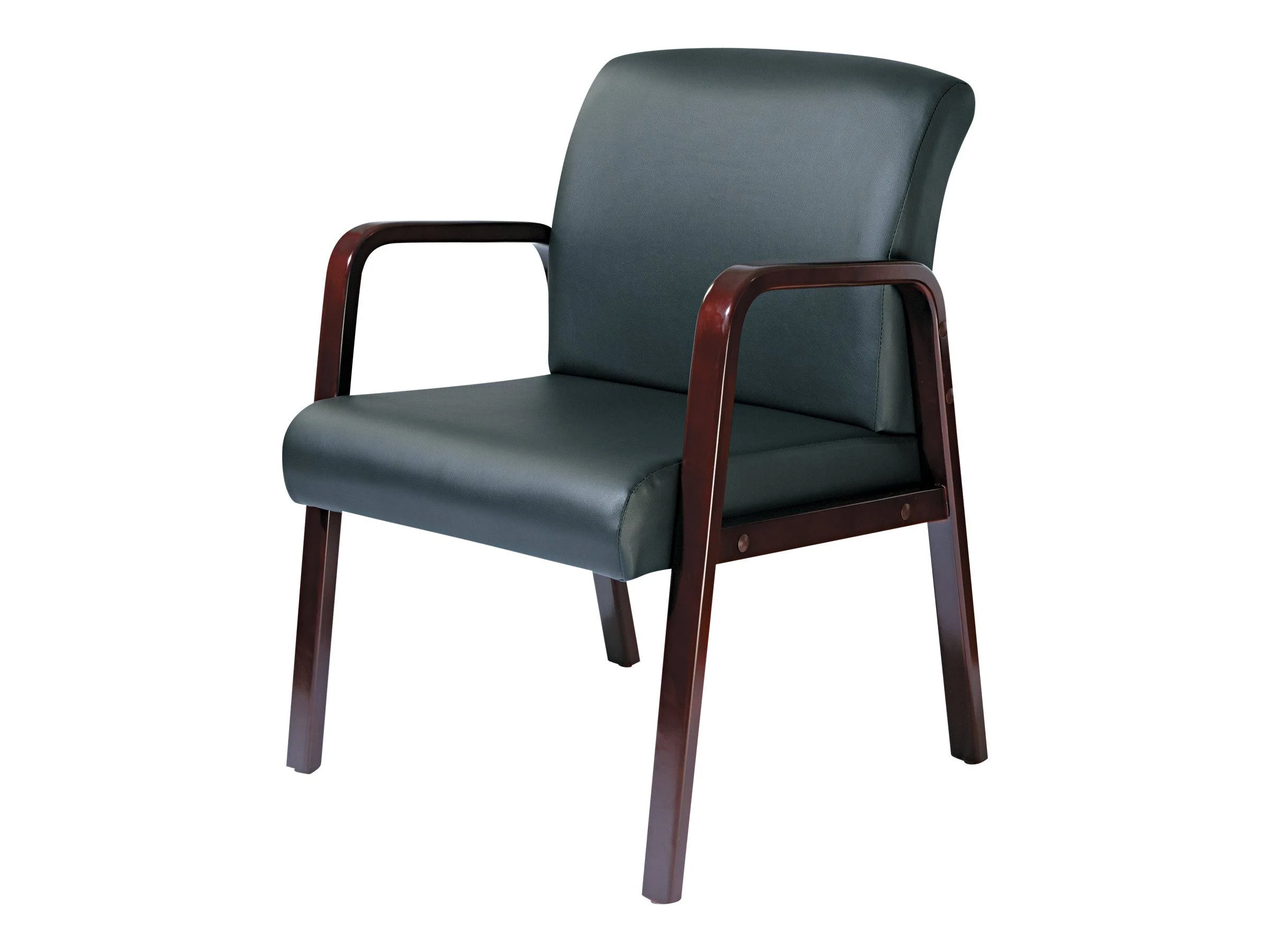 Alera Reception Lounge Series Guest Chair; Mahogany/Black