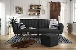 Novogratz Brittany Futon, Dark Gray Linen