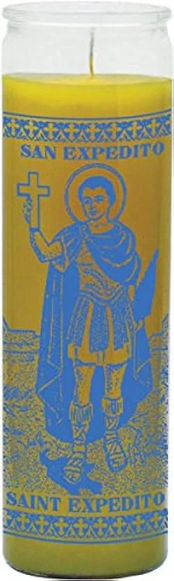 INDIO St Expeditus Yellow Candle - Silkscreen 1 Color 7 Day