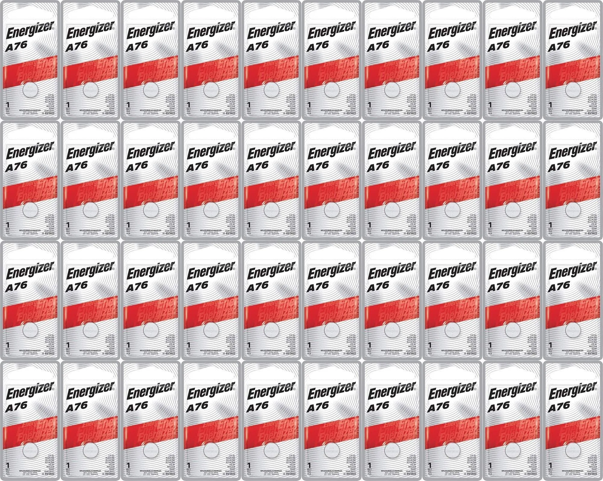 Energizer A76 LR44 1.5V Watch / Electronic Button Cell Battery 20 Pack