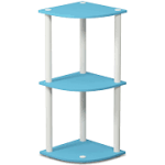 Furinno Turn-N-Tube 3-Tier Reversible Corner Display Rack Multipurpose Shelving Unit, Light Blue/White