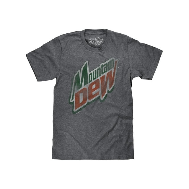 Tee Luv Men s Mountain Dew Distressed Soda Logo Shirt (L)