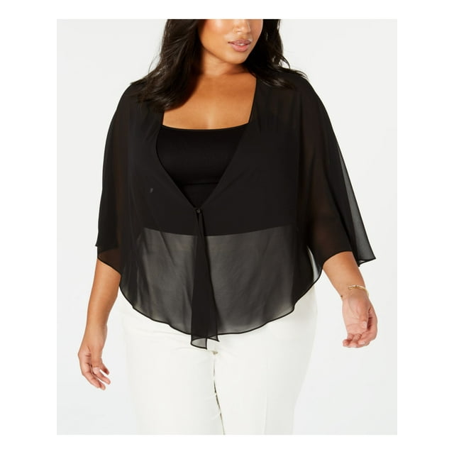 SL Fashions Plus Size Multi-Wear Shawl - Black