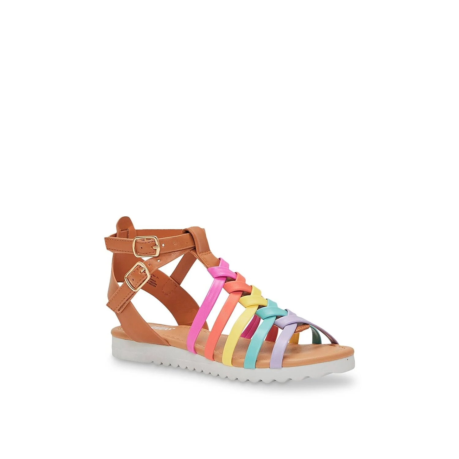 Kids Track Sole Rainbow Gladiator Sandal Girls Multi Pastel Size T7 by Fabkids